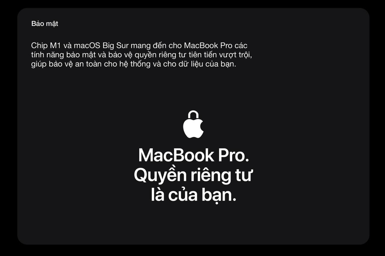 MacBook Pro M1 2020 - Bảo mật