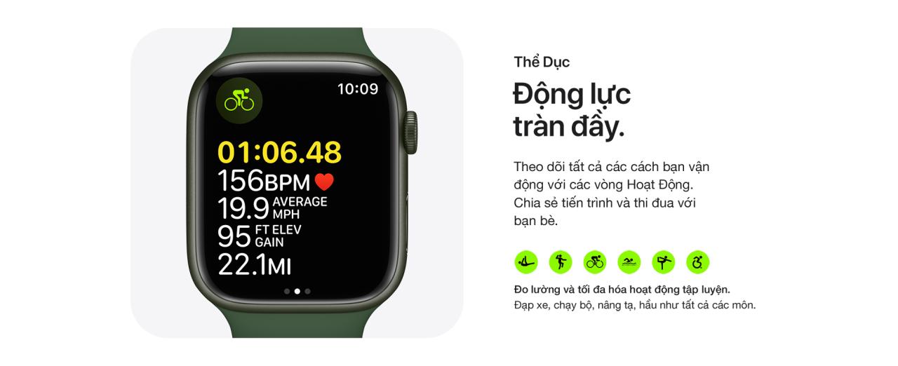 Apple Watch Series 7 LTE 41mm - Thể dục